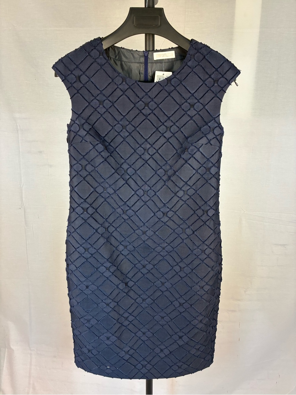 NWT St. Emile Silk Blend Navy Cap Sleeve Sheath Dress 4